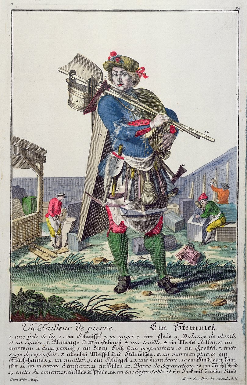 Kameník, kolem roku 1735 od Martin Engelbrecht