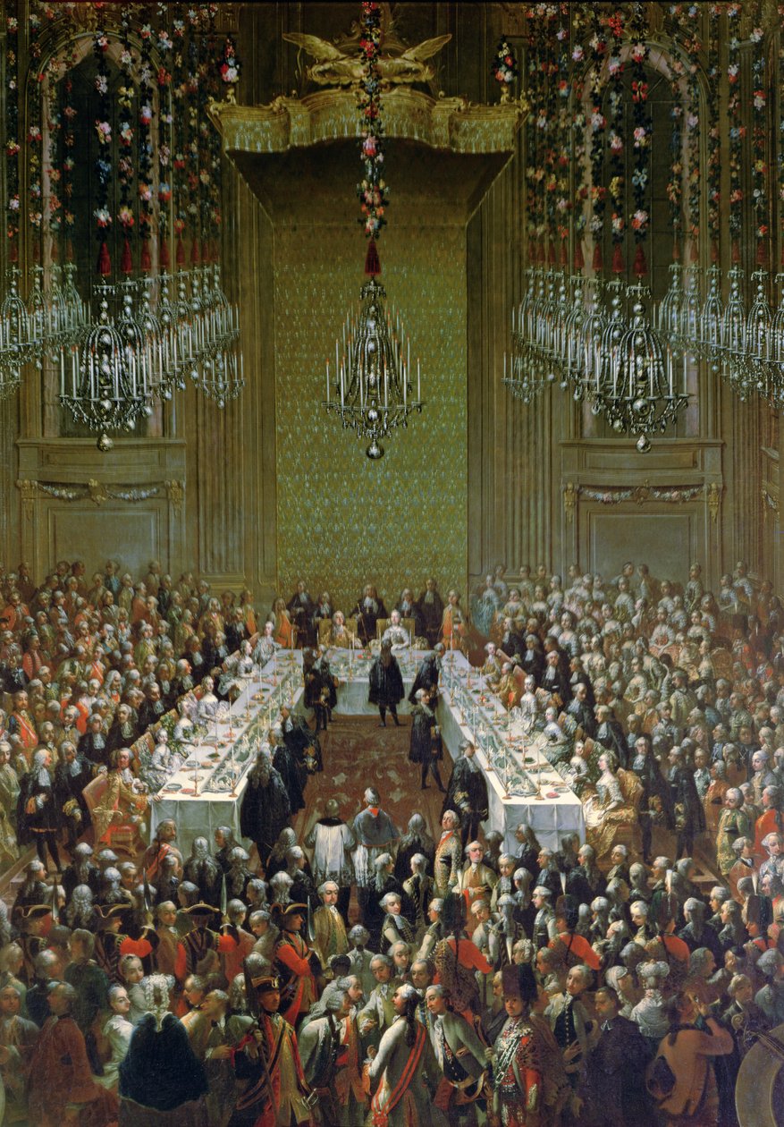 Banket v Redoutensaal, Vídeň, 1760 (detail 66717) od Martin II Mytens or Meytens