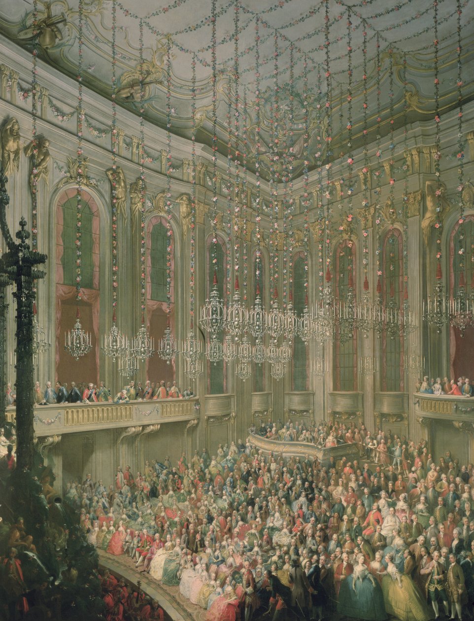 Koncert v Redoutensaal u příležitosti svatby Josefa II. a Isabely Parmské, 6. října 1760 od Martin II Mytens or Meytens