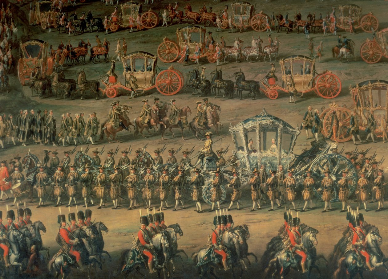 Příjezd Isabely Parmské u příležitosti její svatby s Josefem II. (pozdějším německým císařem), 1760 od Martin II Mytens or Meytens