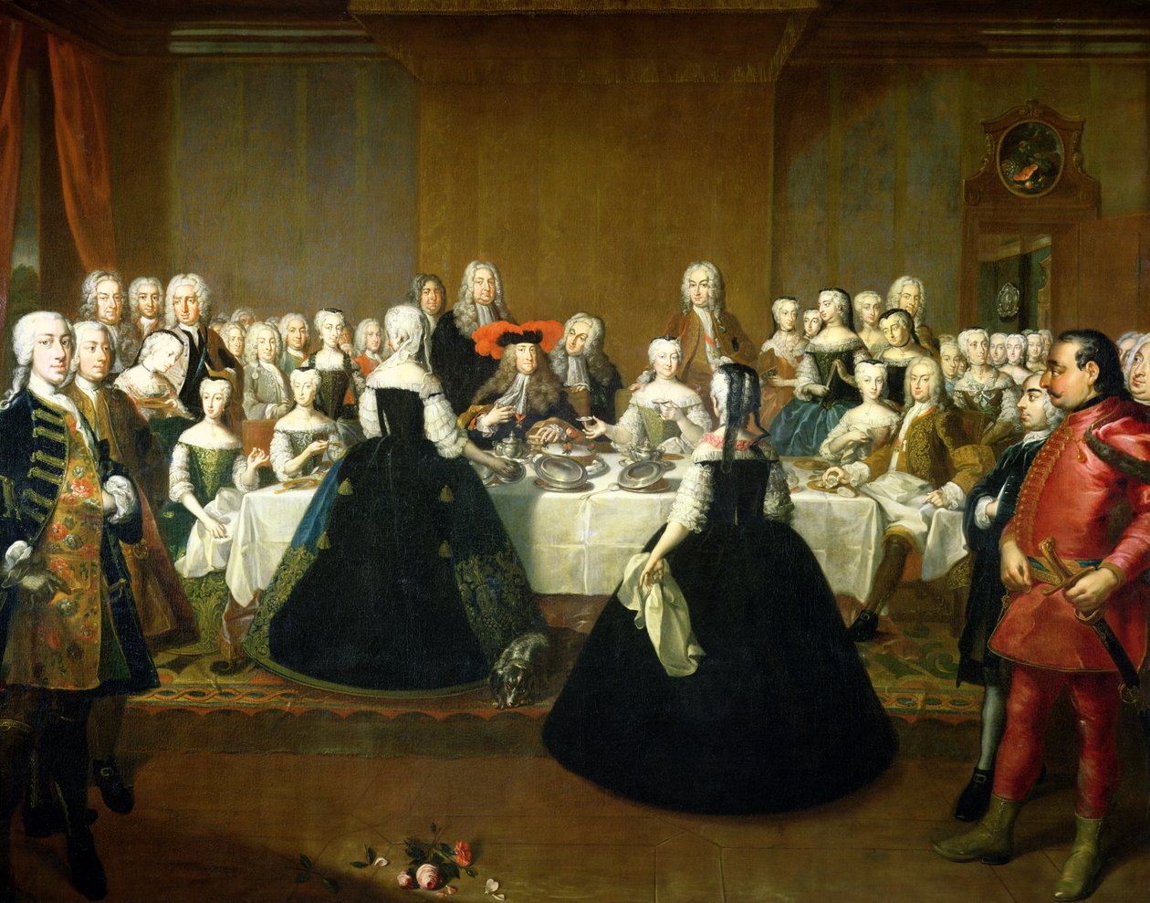 Svatební snídaně císařovny Marie Terezie Rakouské a Františka Lotrinského, později Františka I., kolem roku 1736 od Martin II Mytens or Meytens