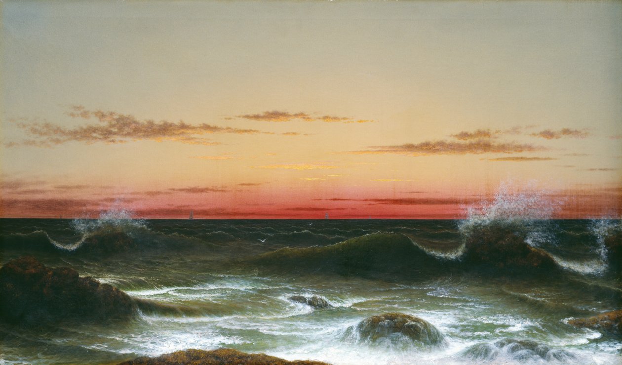 Přímořská krajina: Západ slunce, 1861 od Martin Johnson Heade