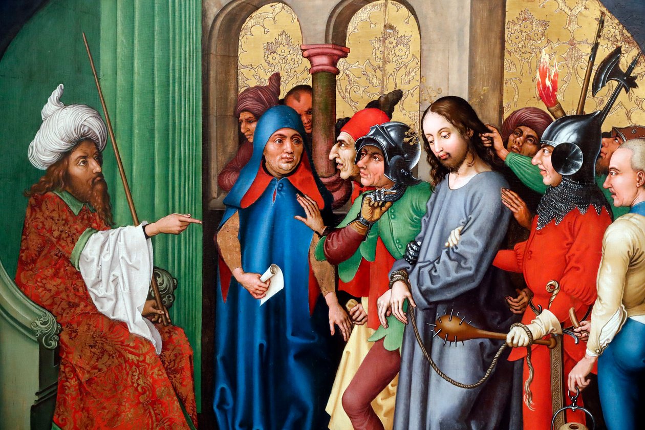 Ježíš je odsouzen Sanhedrinem (olej na dřevěné desce) od Martin Schongauer