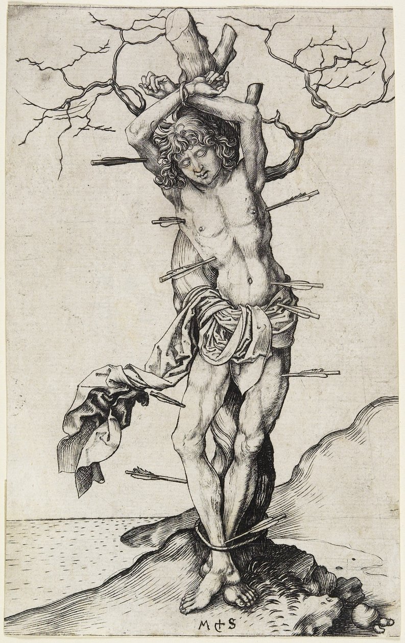 Svatý Šebestián, c. 1480-1490 od Martin Schongauer