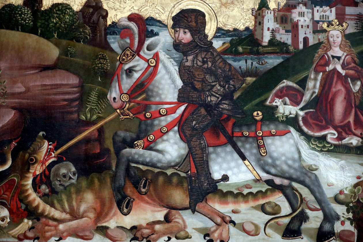 Svatý Jiří zabíjí draka od Martin Schongauer