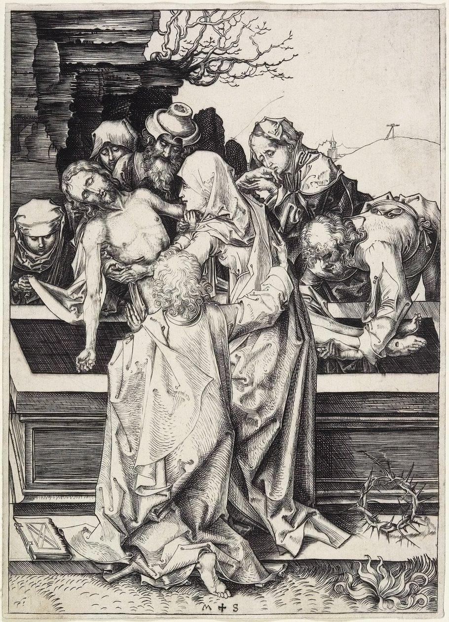 Pohřbívání do hrobu, asi 1480 od Martin Schongauer