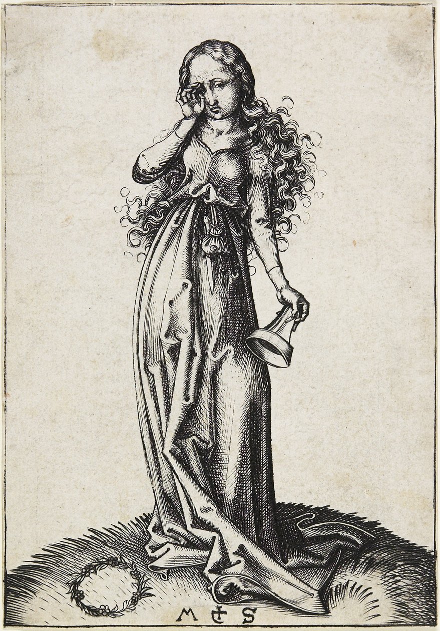 Třetí bláznivá panna, asi 1480-1488 od Martin Schongauer