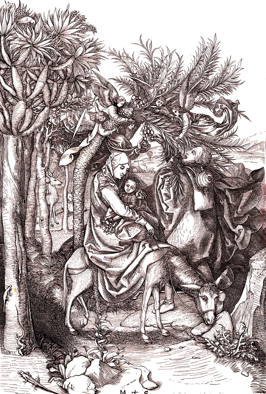 Lento Egyptiin, Pyhä perhe od Martin (after) Schongauer