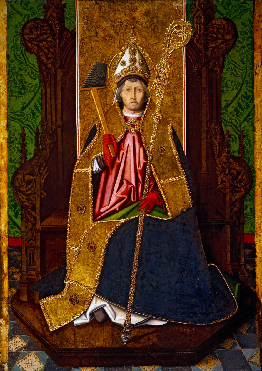 Svatý Blažej na trůně, asi 1480 (olej, zlato a štuk na desce) od Martín Bernat