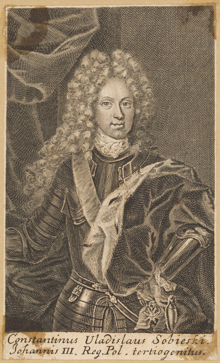 Constantinus Vladislaus Sobieski, Johannis III., král Polska, třetí syn [Konstanty Władysław Sobieski] od Martin Bernigeroth