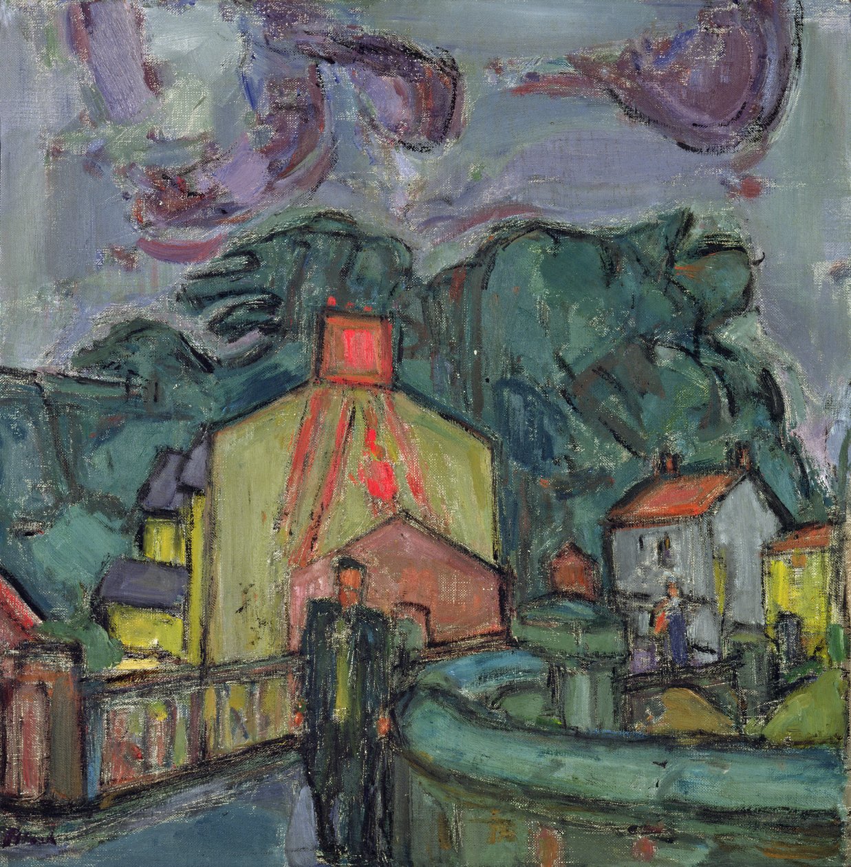 Velšská vesnice (olej na plátně) od Martin Bloch