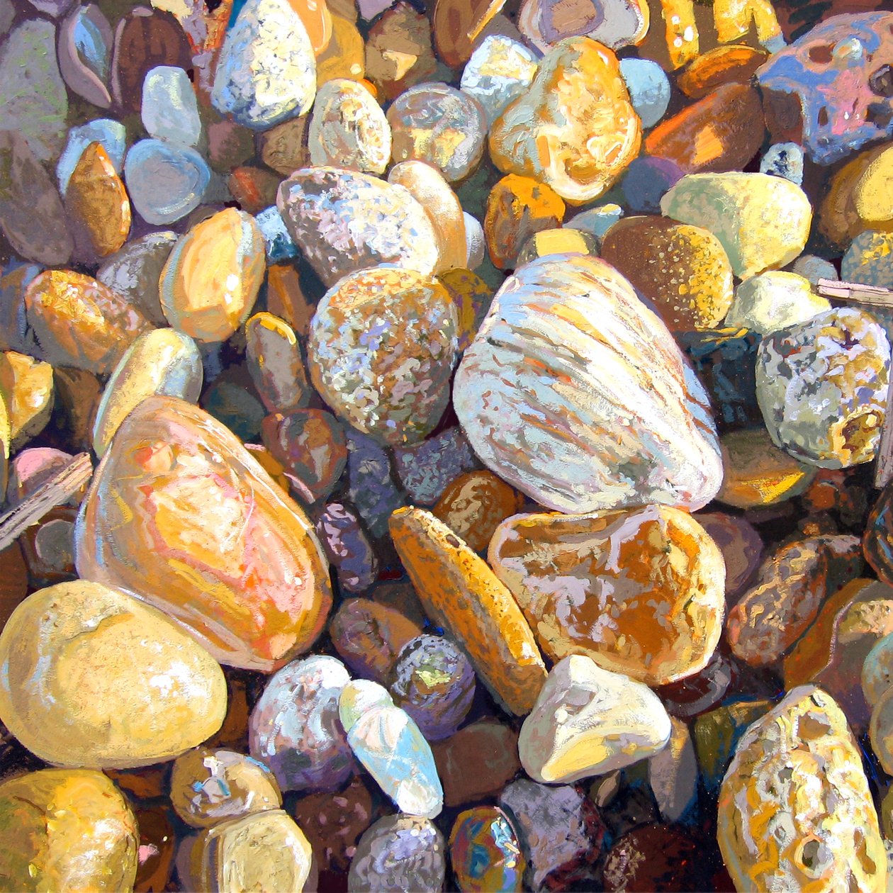 Beach Pebbles, 2007 (kvaš na palubě) od Martin Decent