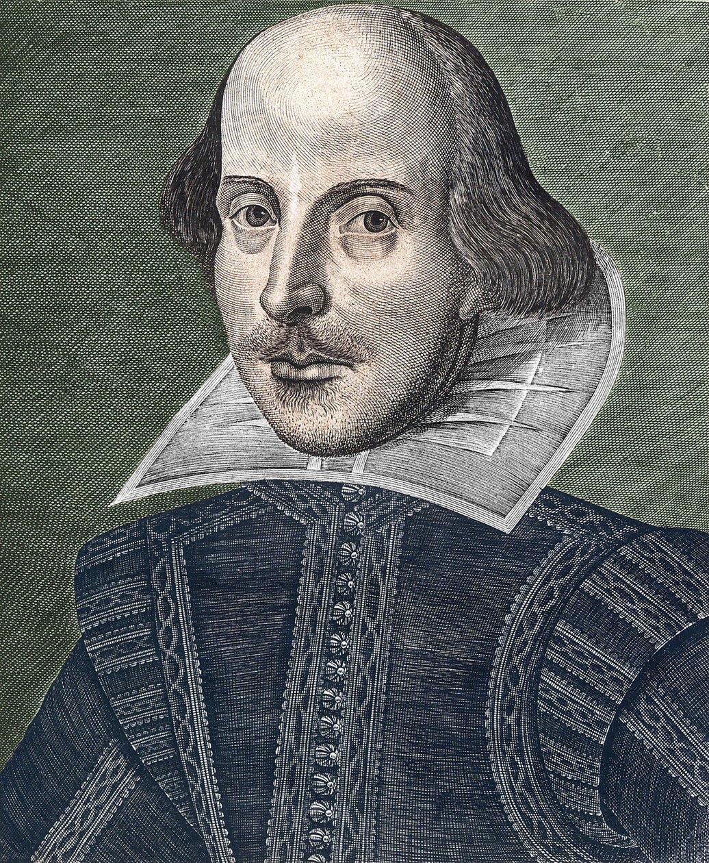 Portrét Williama Shakespeara (1564 - 1616). od Martin Droeshout