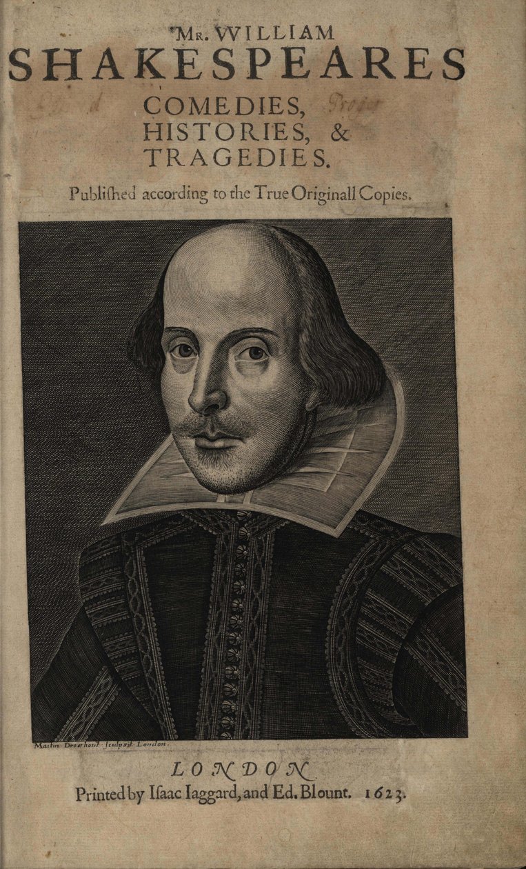 Titulní strana Prvního Shakespearova folia, 1623 od Martin Droeshout
