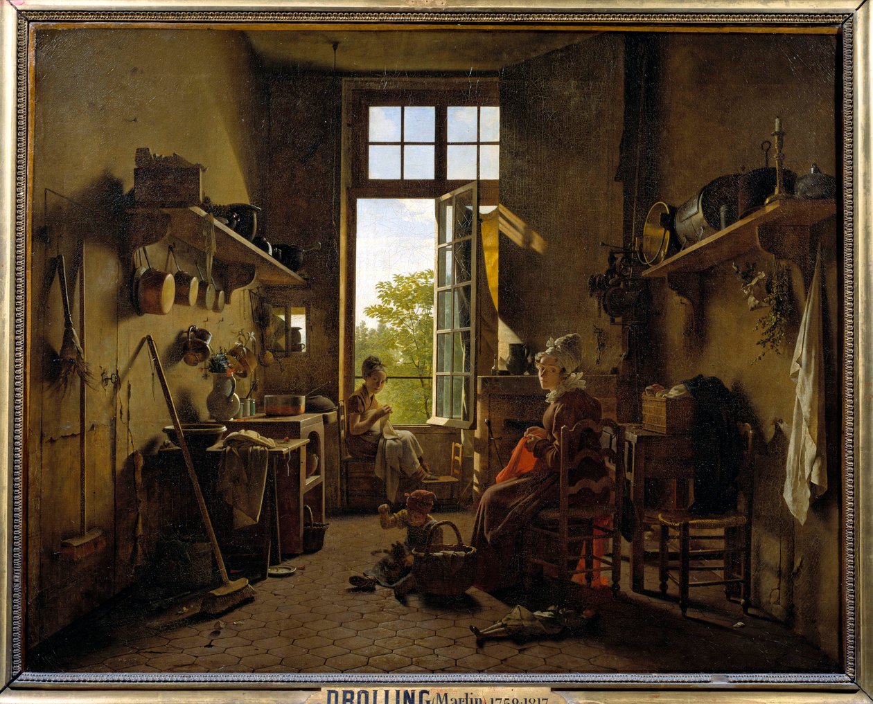 Interiér kuchyně Obraz od Martina Drollinga (1752-1817) 1815 Ne. 0,65x0,8m od Martin Drölling