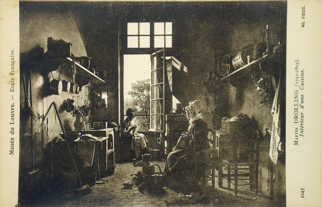 Interiér kuchyně, začátek 20. století (pohlednice) od Martin Drölling