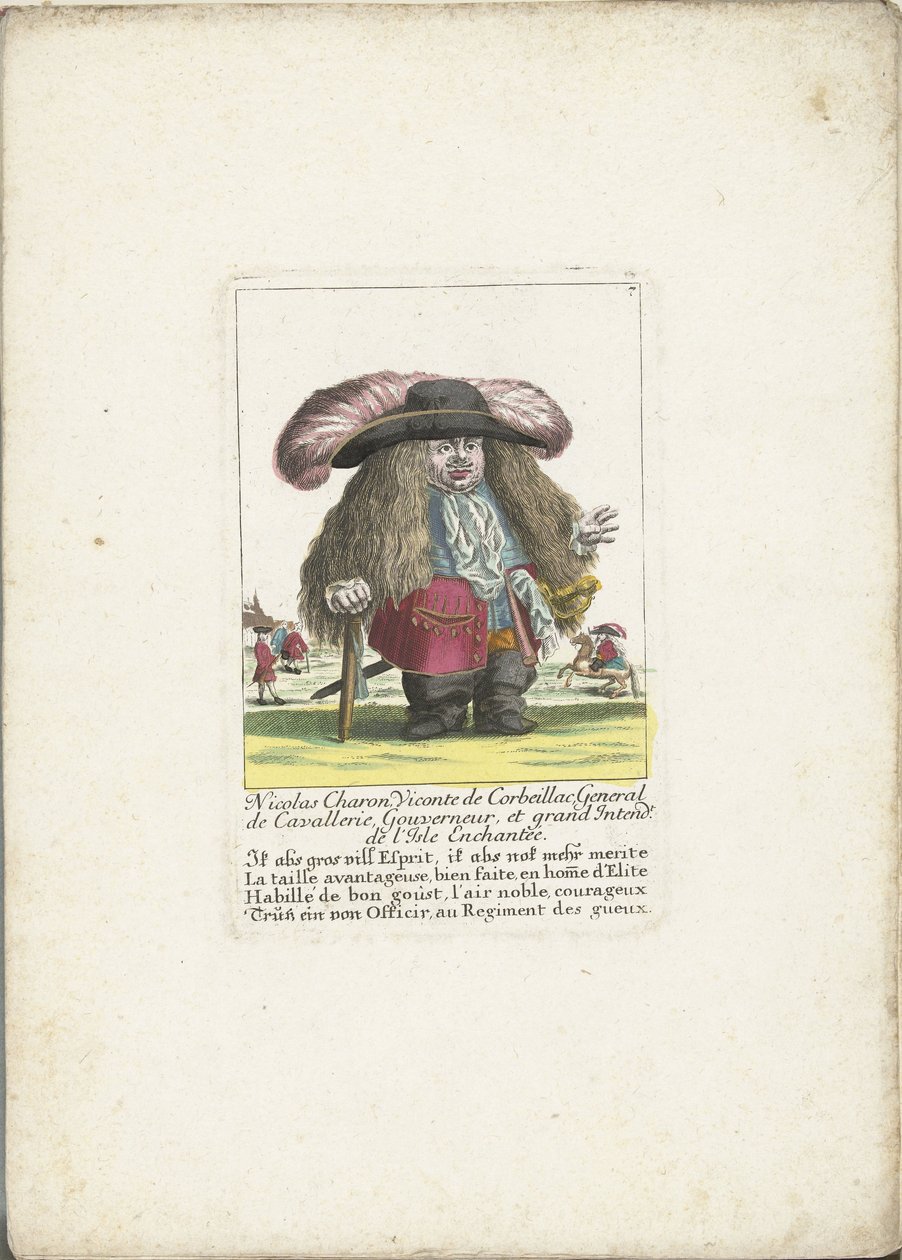 Trpaslík Nicolas Charon jako generál kavalérie, ca. 1710 Nicolas Charon, Viconte de Corbeillac, generál kavalérie, guvernér a Grand Intendt. de l