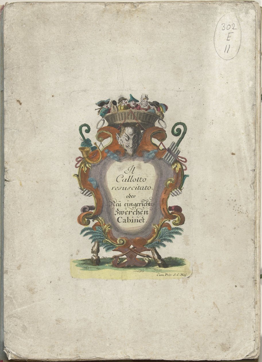Titulní tisk pro sérii: Il Callotto resuscitato aneb nově zařízený malý kabinet, cca 1710 Il Callotto resurcitato aneb nově zařízený malý kabinet (název série) od Martin Engelbrecht (attributed to)