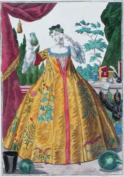 The Wife of the Doctor, c.1735 (barevná rytina) od Martin Engelbrecht