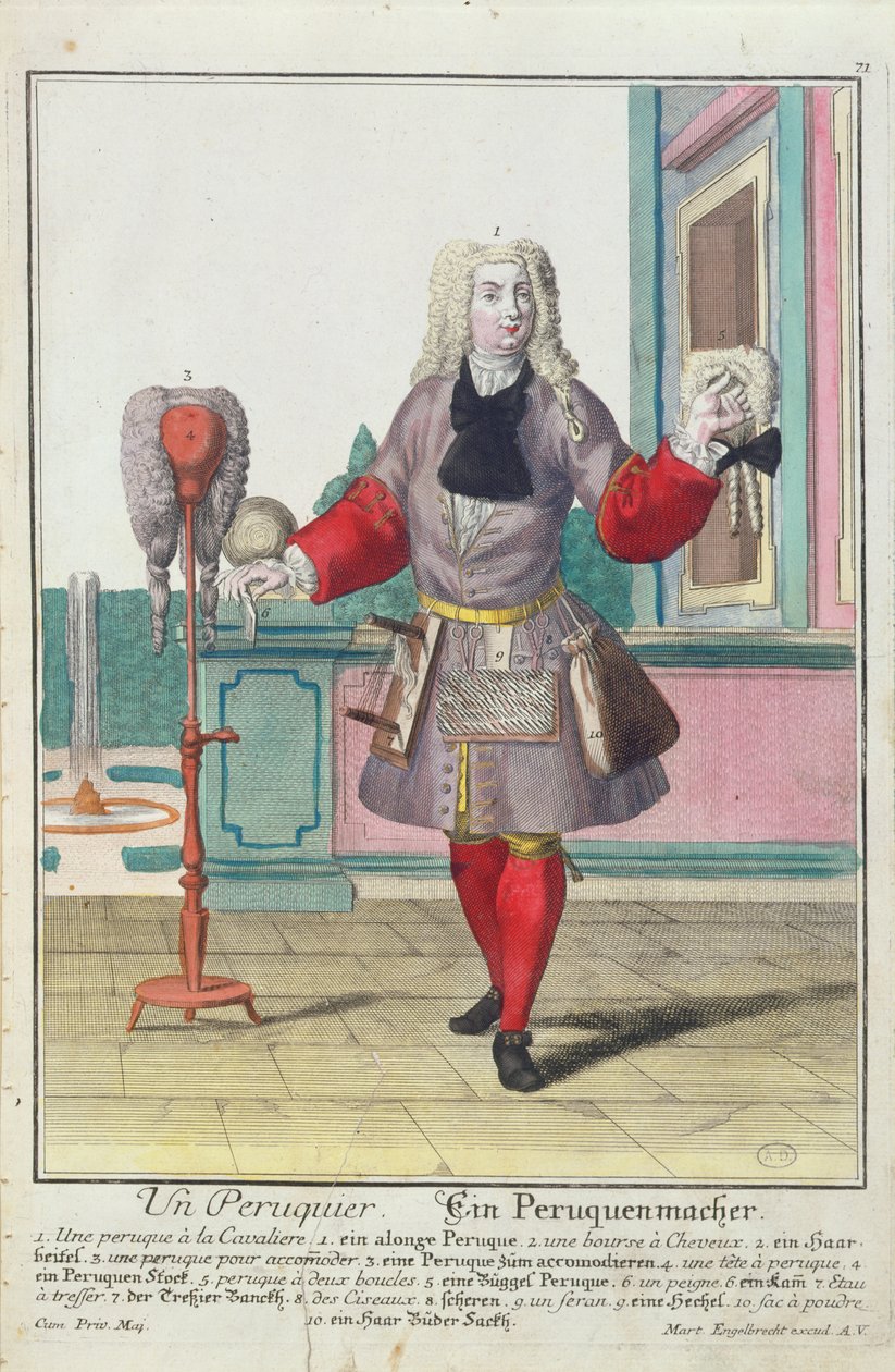 The Parukář, vydáno v Augsburgu, kolem roku 1735 od Martin Engelbrecht