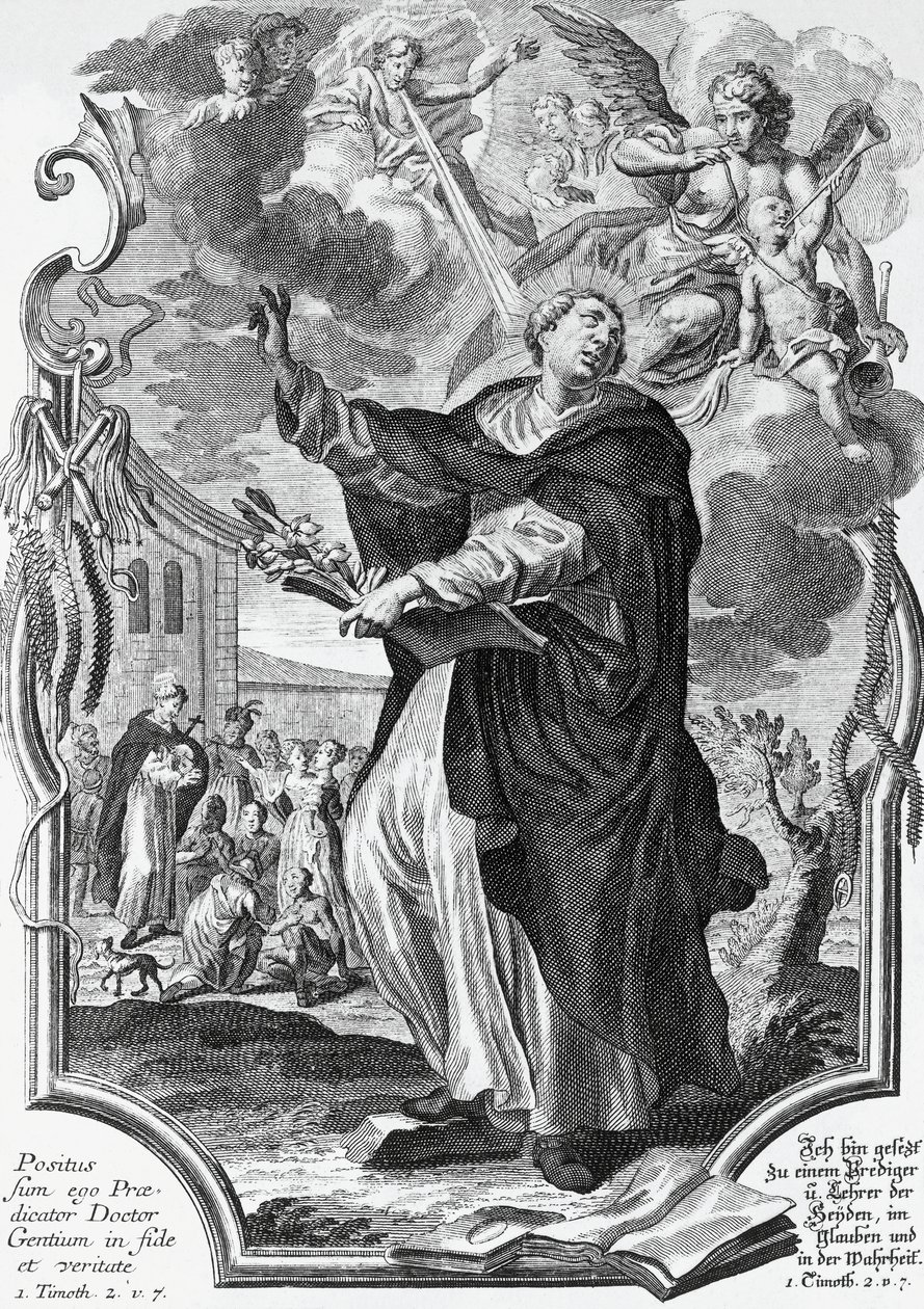 Vincent Ferrer (1350-1419), španělský dominikán, rytina Martina Engelbrechta (1684-1756) od Martin Engelbrecht