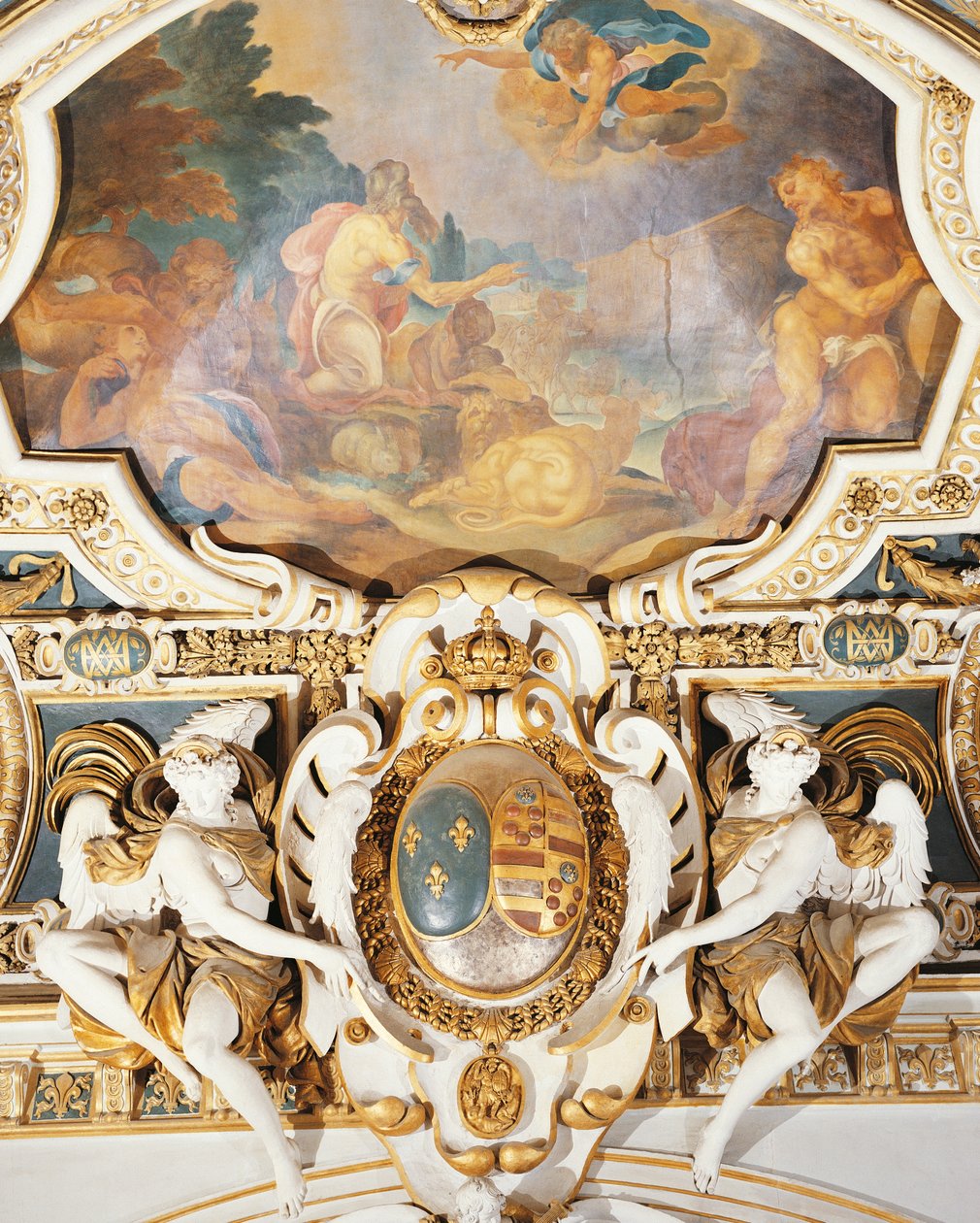 Noe a jeho rodina vstupují do archy v kapli, Chateau de Fontainebleau, Francie od Martin Fréminet