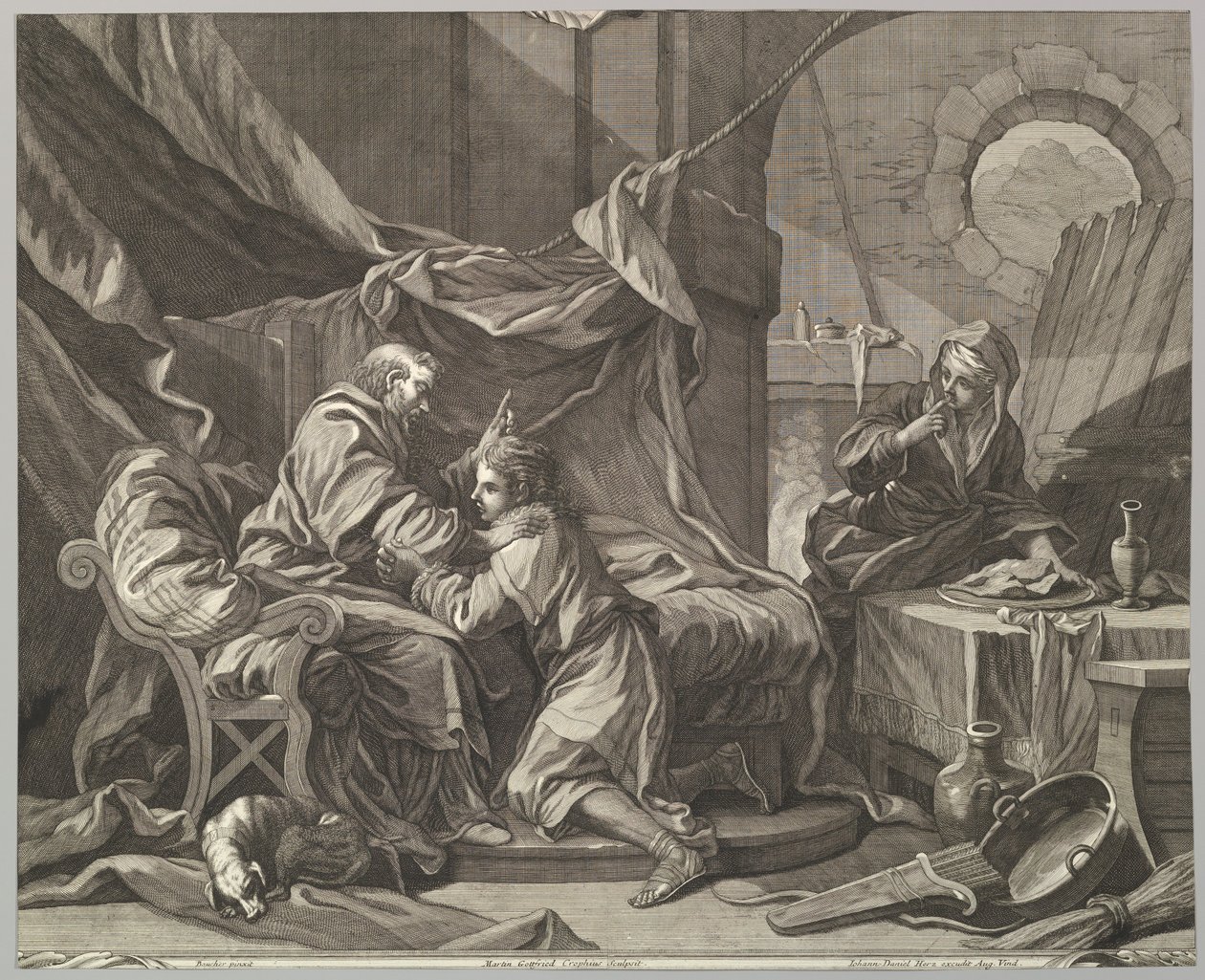 Isaac Blessing Jacob, 18. století. od Martin Gottfried Crophius