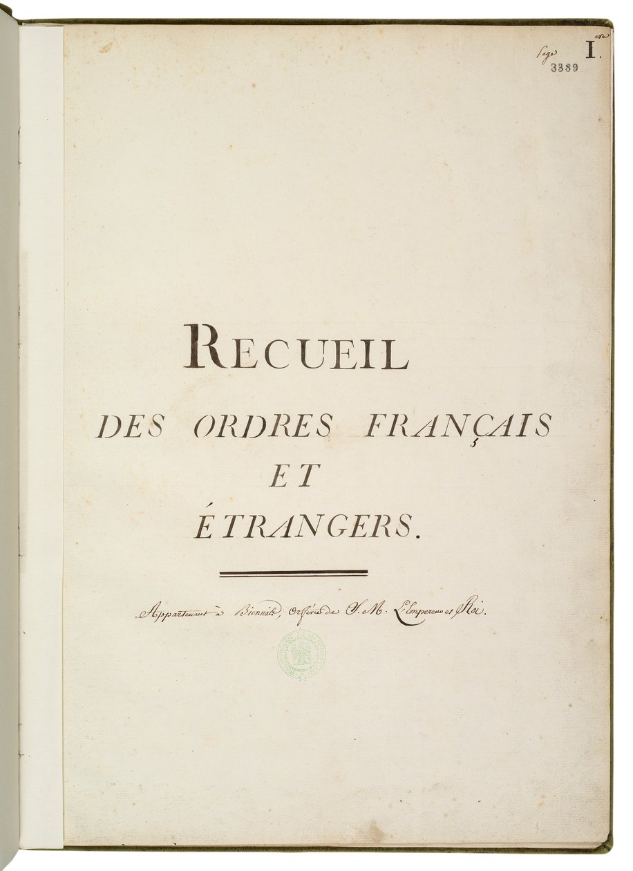 Sbírka francouzských a zahraničních objednávek od Martin Guillaume Biennais