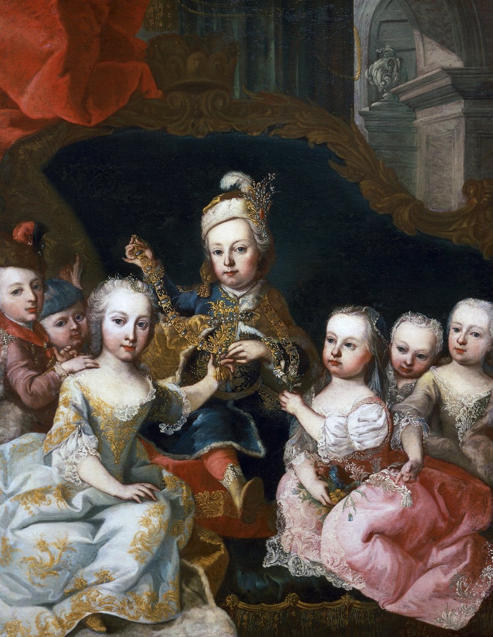 Portrét Josefa II jako dítěte se svými bratry (Vídeň od Martin II Mytens or Meytens