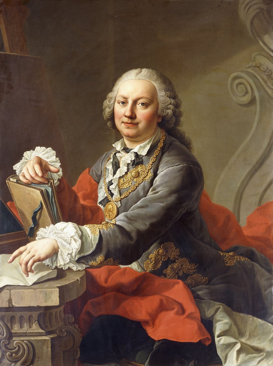 Portrét umělce, poloviční, sedící před kamennou římsou, od Martin II Mytens or Meytens