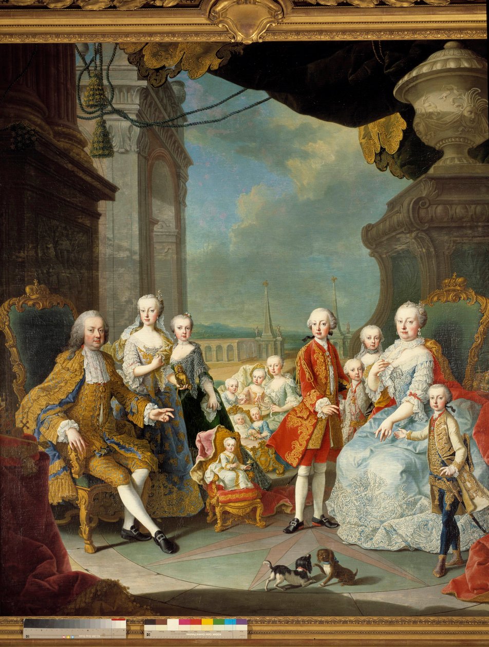 Marie Terezie obklopená rodinou, 1754 od Martin II Mytens or Meytens