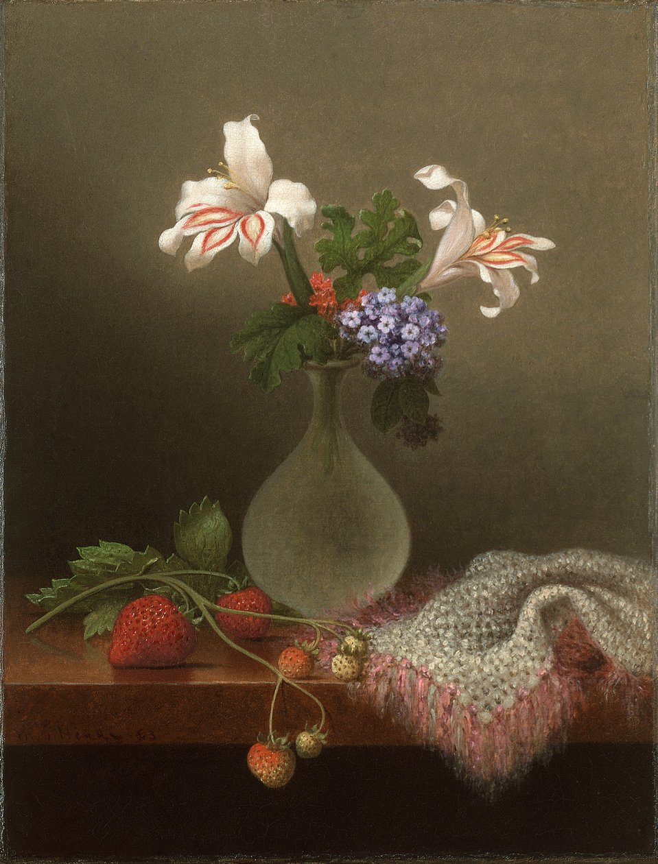 Váza s kukuřičnými liliemi a heliotropy od Martin Johnson Heade