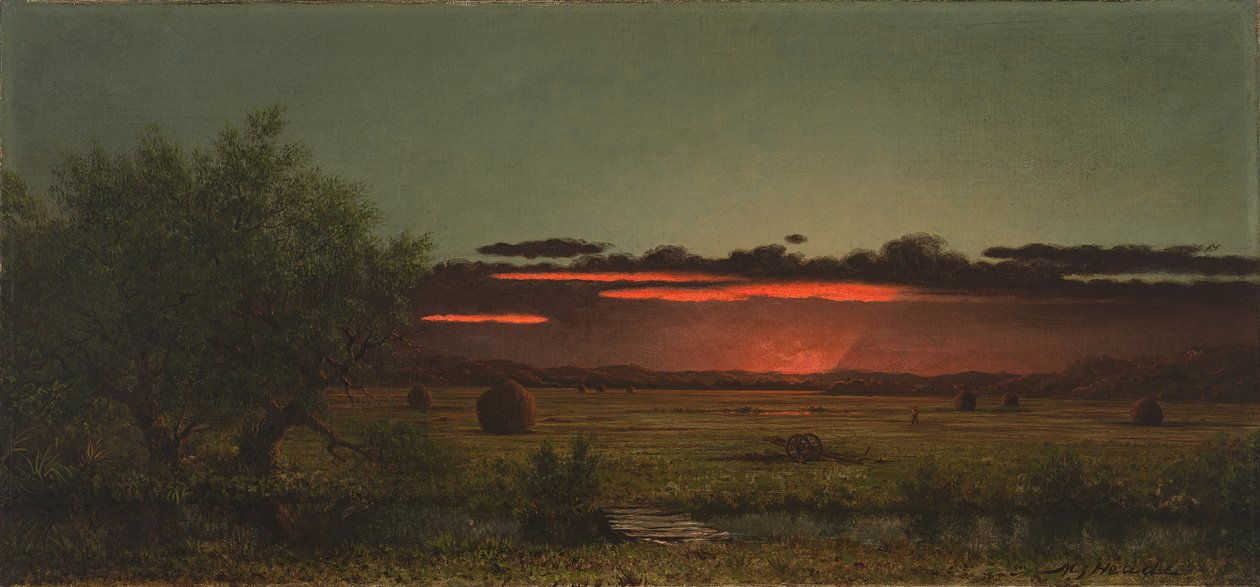 Louky v New Jersey při západu slunce od Martin Johnson Heade
