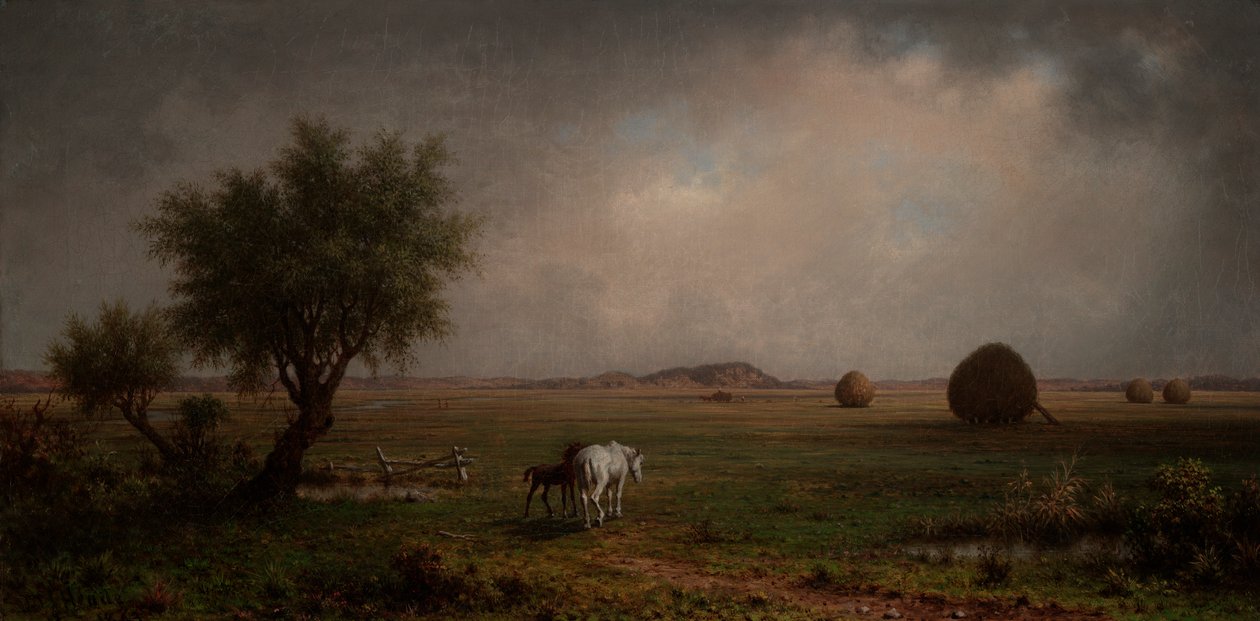Klisna a hříbě v bažině od Martin Johnson Heade
