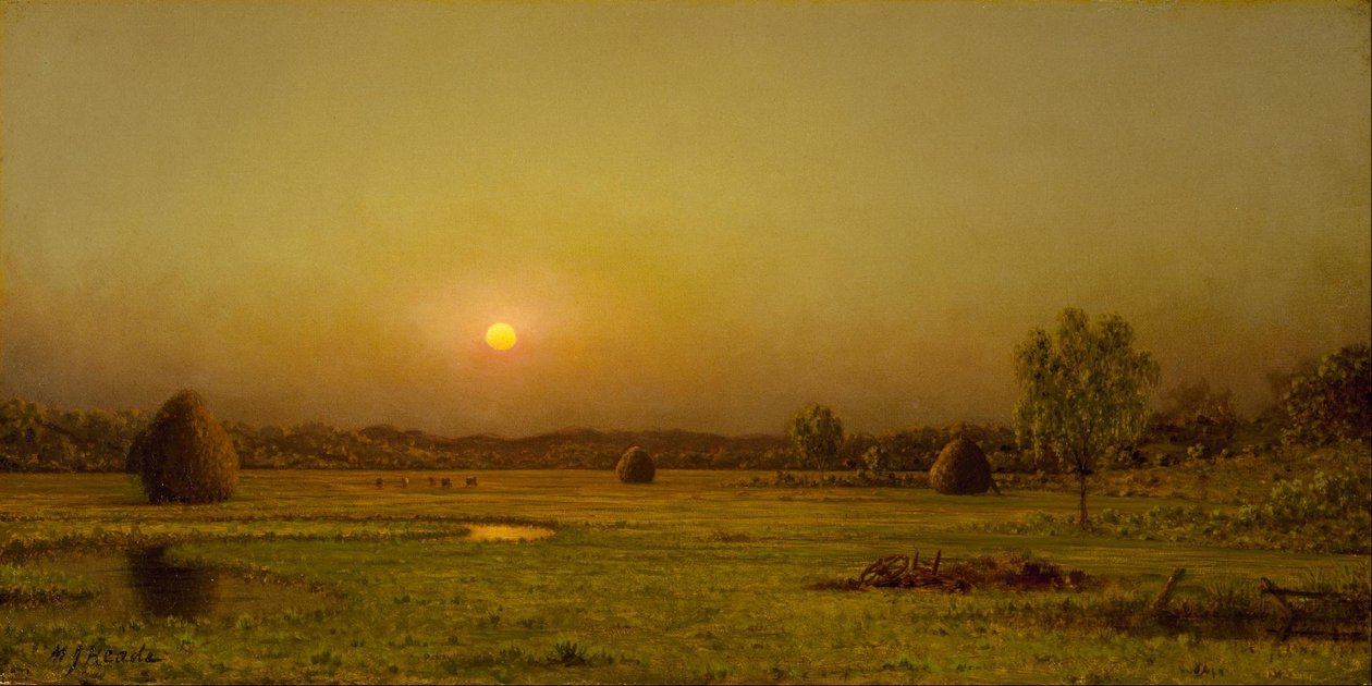 Západ slunce nad močálem, Newburyport, Massachusetts od Martin Johnson Heade
