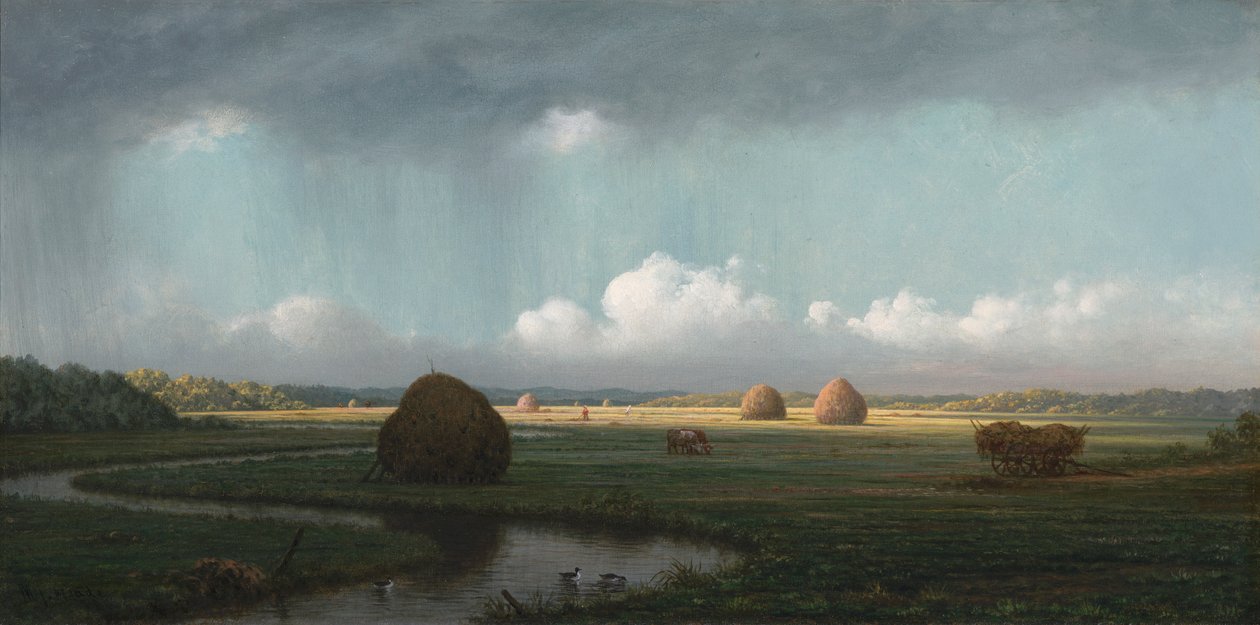 Náhlá přeháňka, Newbury Marshes od Martin Johnson Heade