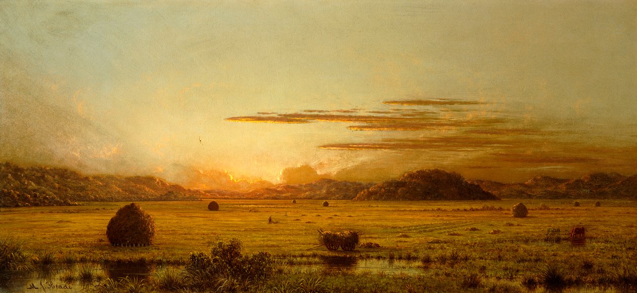 Východ slunce, Hoboken Meadows, kolem 1875-1885 od Martin Johnson Heade