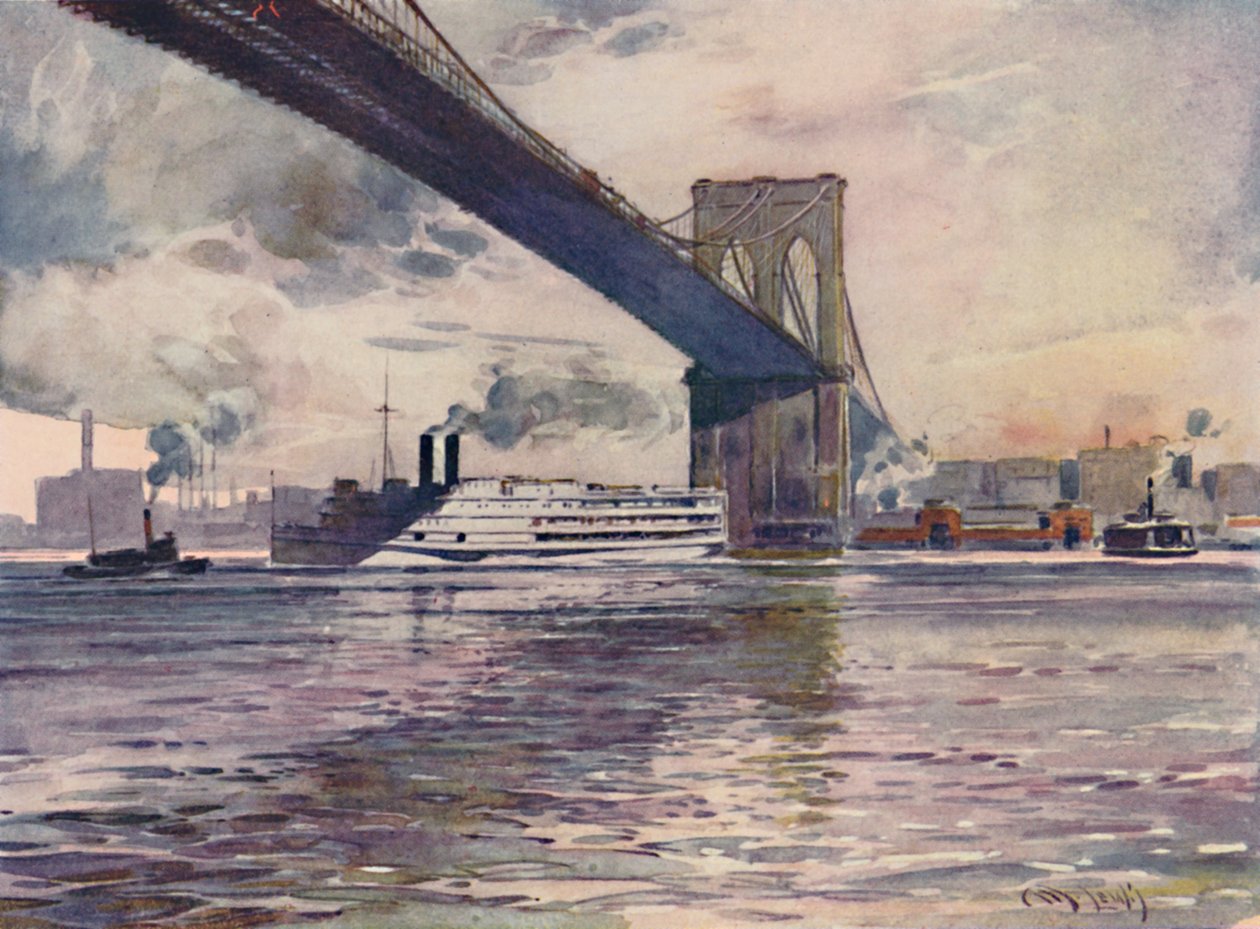 Brooklyn Bridge, New York, 1916 od Martin Lewis