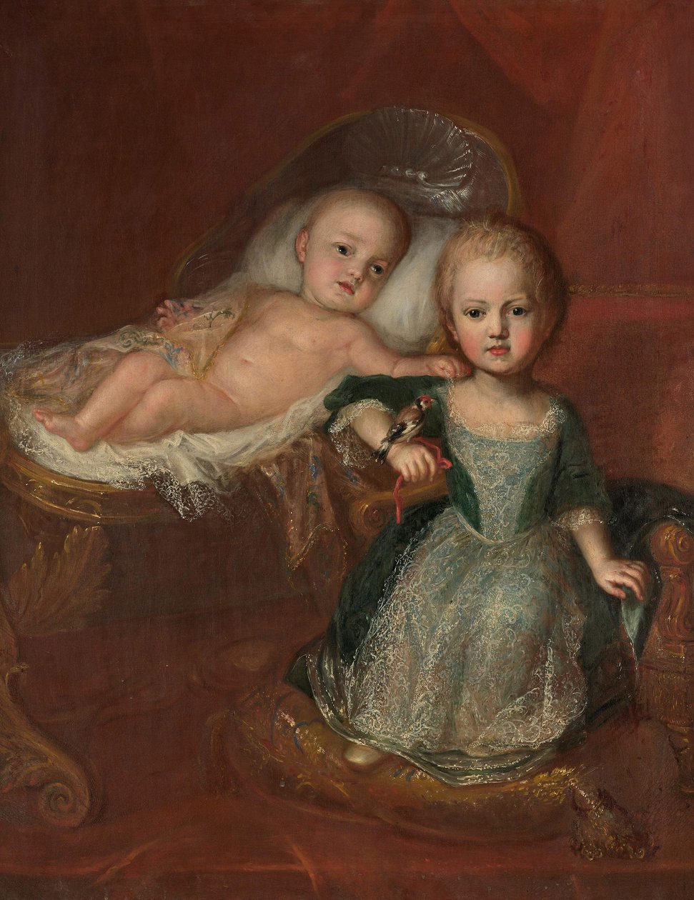 Německy: princ Johann Theodor, syn Maxe Emanuela, s jedním ze svých bratrů Johannem Theodorem Bavorským a jeho bratrem. od Martin Maingaud