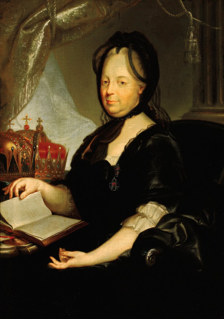 Portrét Kateřiny II (1729-1796) ve smutku. Obraz Martina van Meytense (1695-1770), olej na plátně, cca 1760 (81,9 x 113,7 cm). holandské umění od Martin Meytens the Younger
