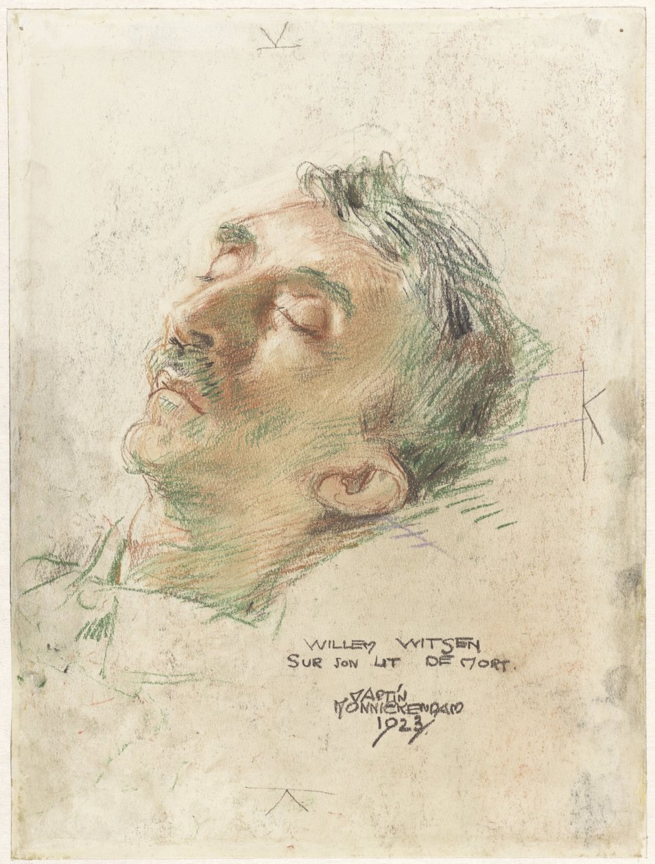 Willem Witsen na smrtelné posteli Willem Witsen sur son lit de mort (titul na předmětu) od Martin Monnickendam