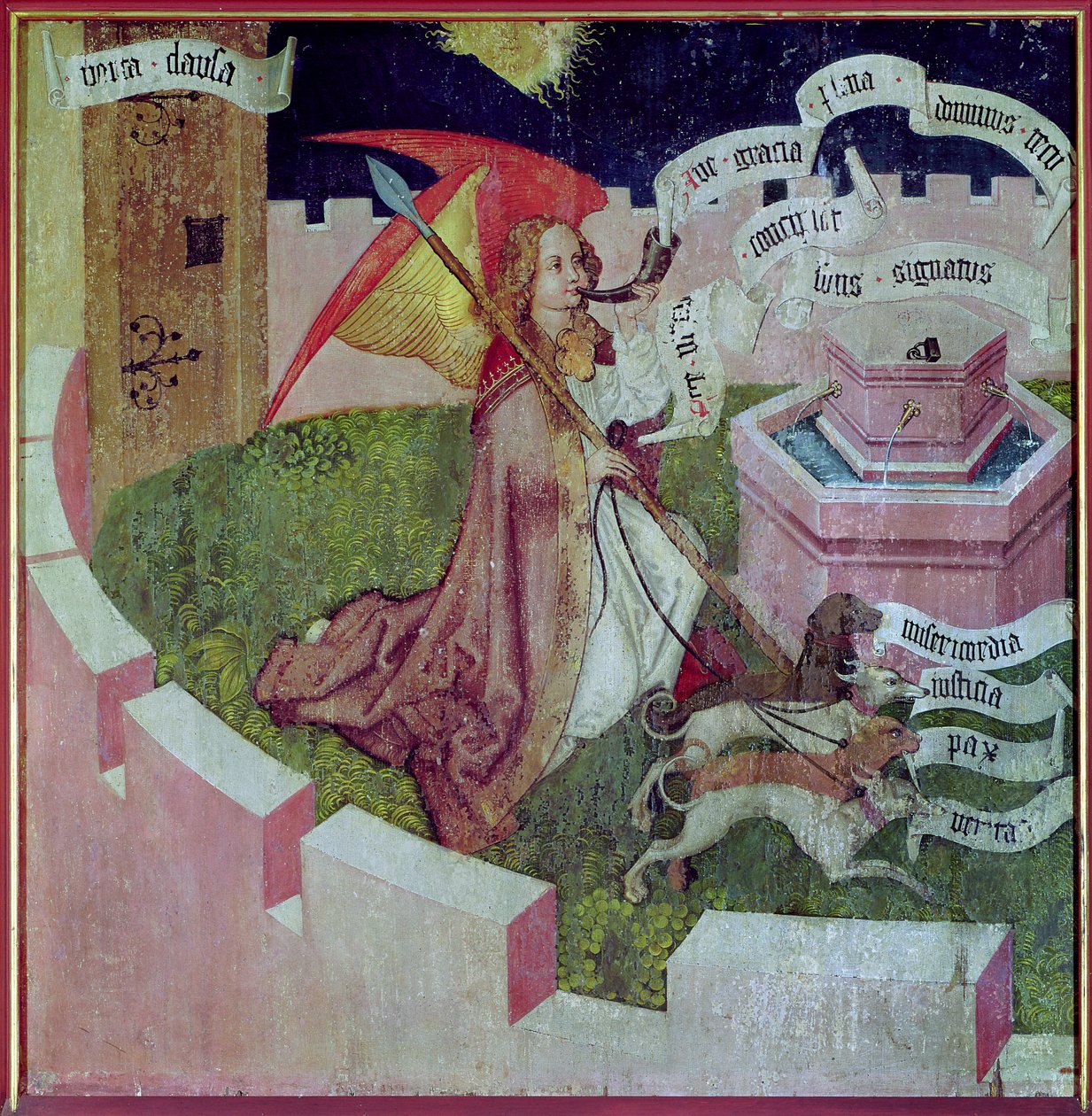 Oltářní obraz Dominikánů: Mystický lov, kolem 1470-80 (viz také 67723) od Martin Schongauer