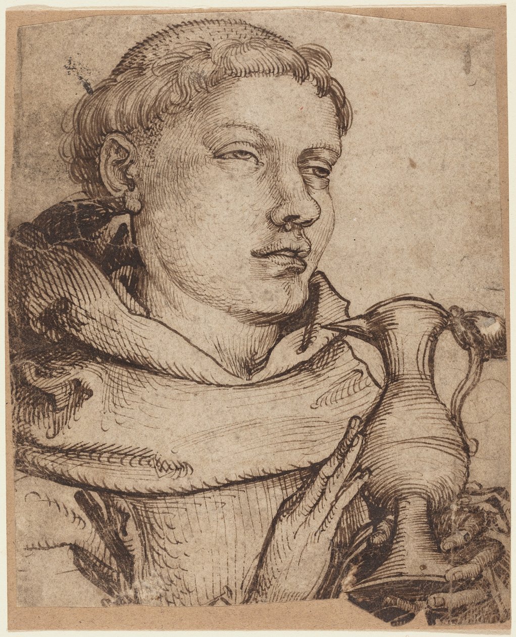 Busta mnicha asistujícího při přijímání od Martin Schongauer