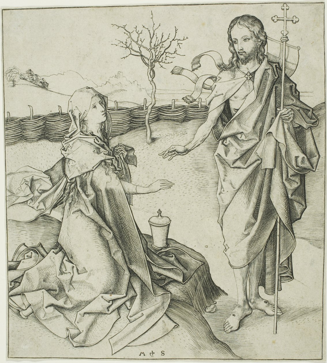 Kristus se zjevuje Magdaleně – Noli Me Tangere od Martin Schongauer