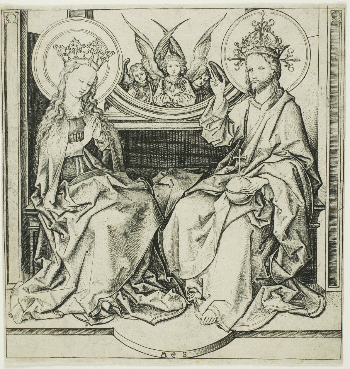 Kristus žehnající Panně od Martin Schongauer