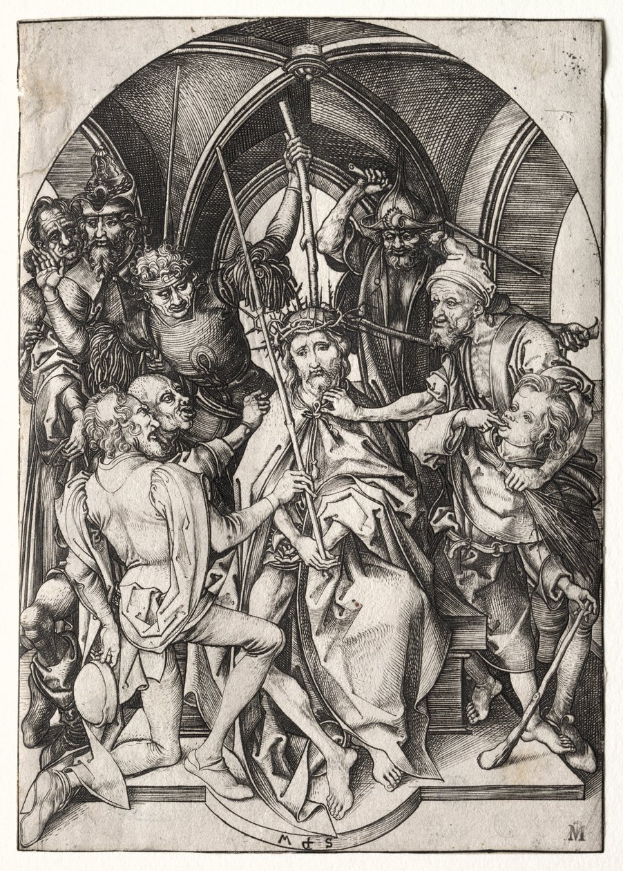 Kristus korunovaný trním od Martin Schongauer