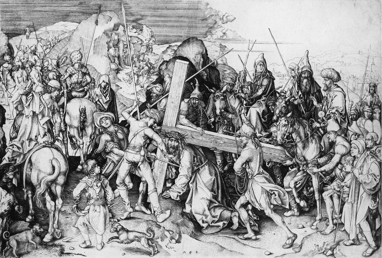 Kristus nesoucí svůj kříž, kolem 1475 (rytina) od Martin Schongauer