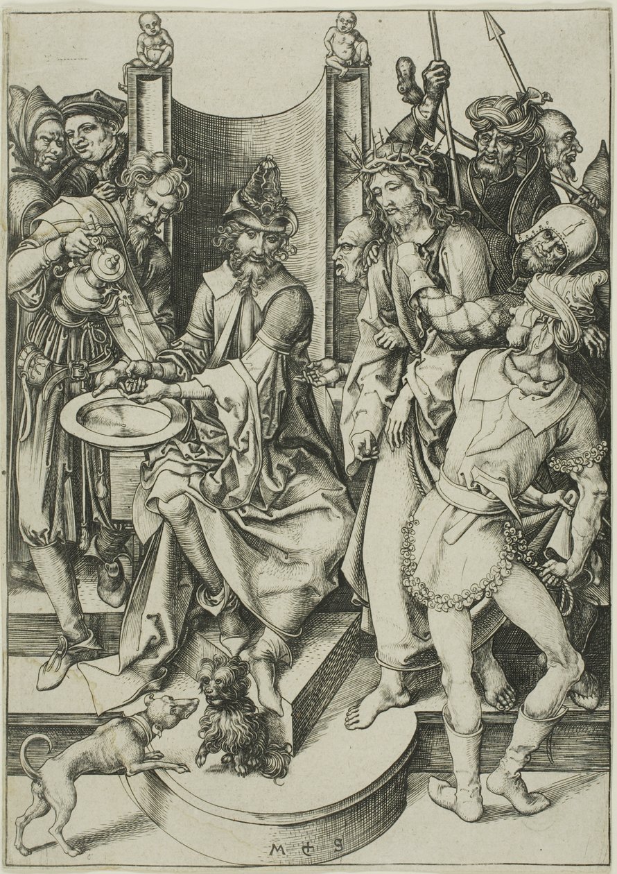 Kristus před Pilátem, z Umučení od Martin Schongauer