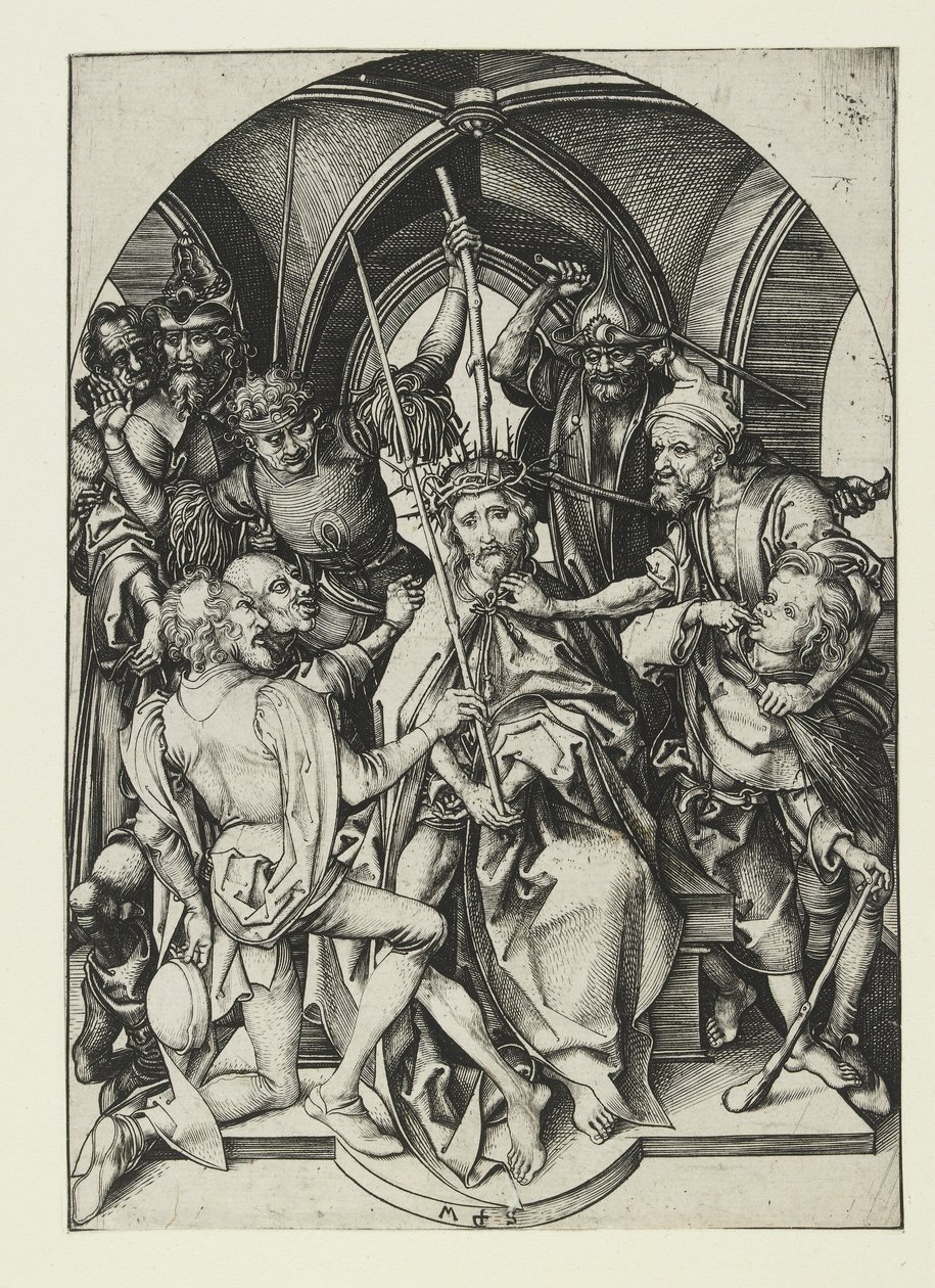 Kristus korunovaný trním, konec 15. století od Martin Schongauer