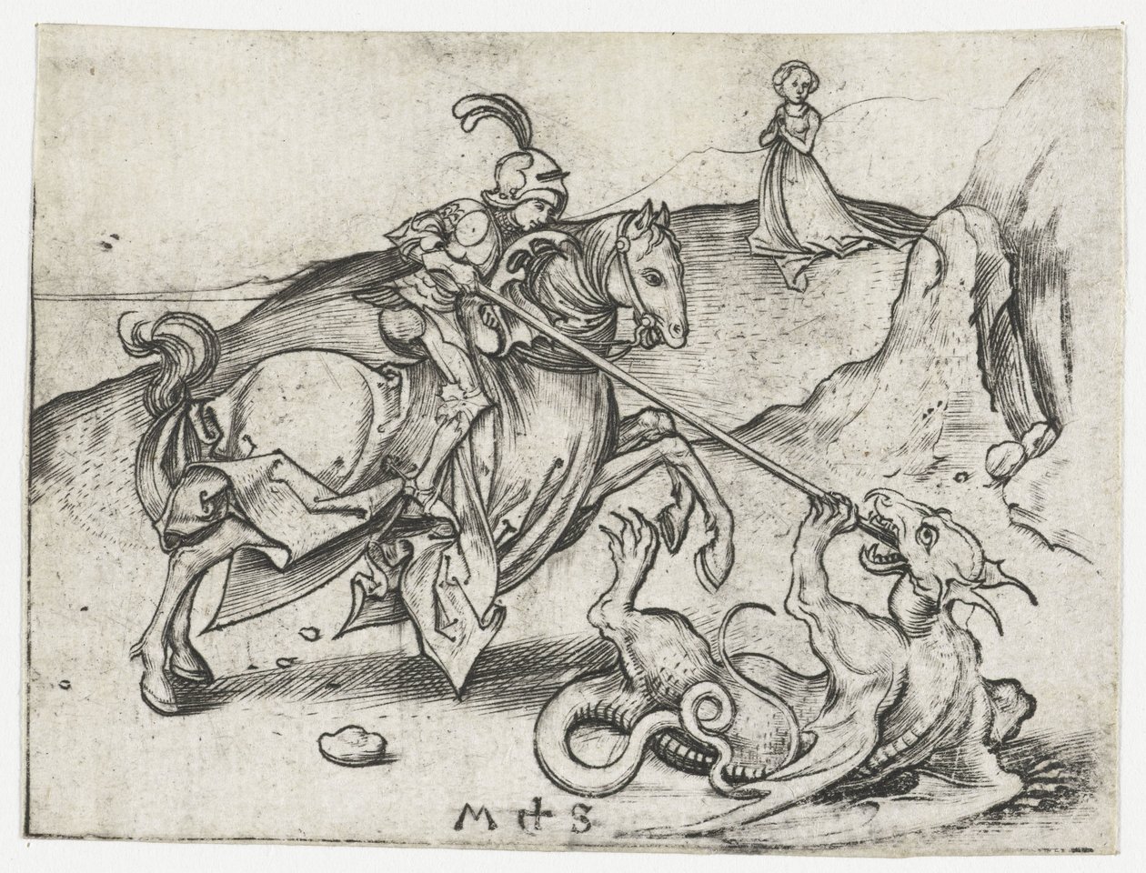 Svatý Jiří a drak od Martin Schongauer